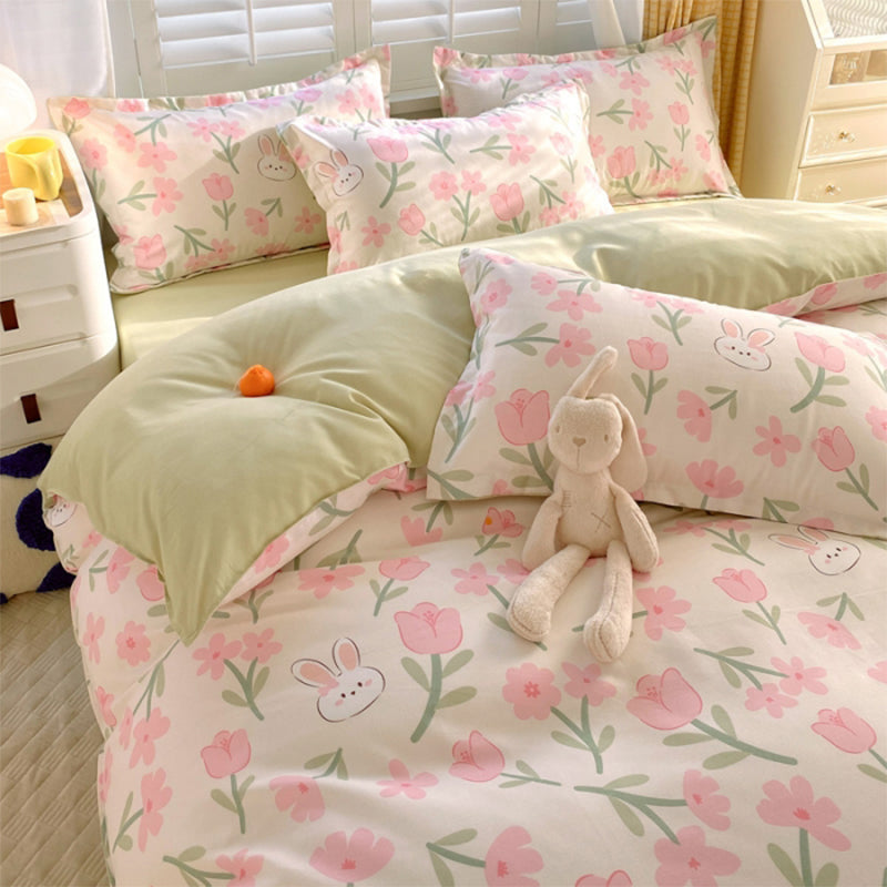 xinzhi Printed plant cashmere 4-piece set Autumn and winter quilts Thickening for warmth Deep sleeping cashmere quilt