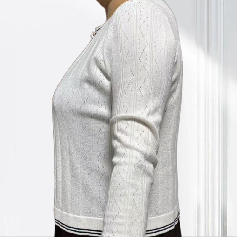 jiaoyifushi Women's round neck cardigan(Price Enquiry Starting from 100) Gentle Commuter Short Slim