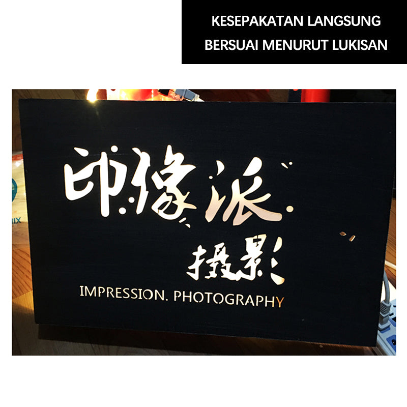 CHUANZHICHENG Creative hollow light box brand door head signboard LED hanging stainless steel wrought iron projection light box customization