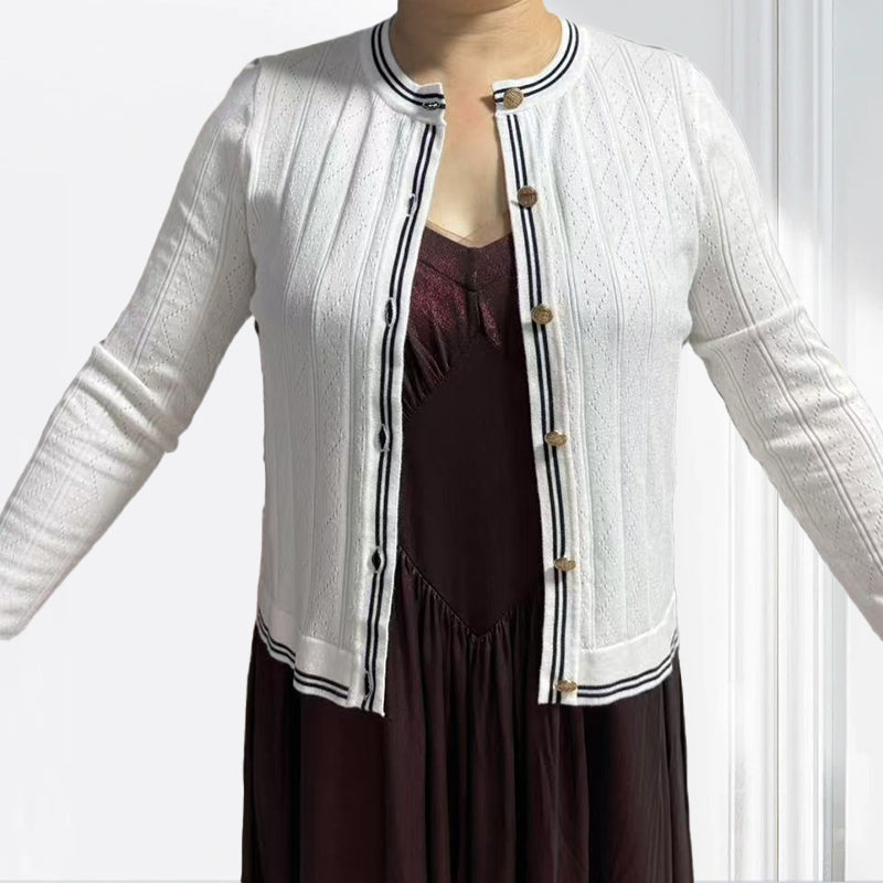 jiaoyifushi  Women's round neck cardigan（Price Enquiry  Starting from 100） Gentle Commuter  Short Slim