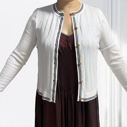 jiaoyifushi  Women's round neck cardigan（Price Enquiry  Starting from 100） Gentle Commuter  Short Slim