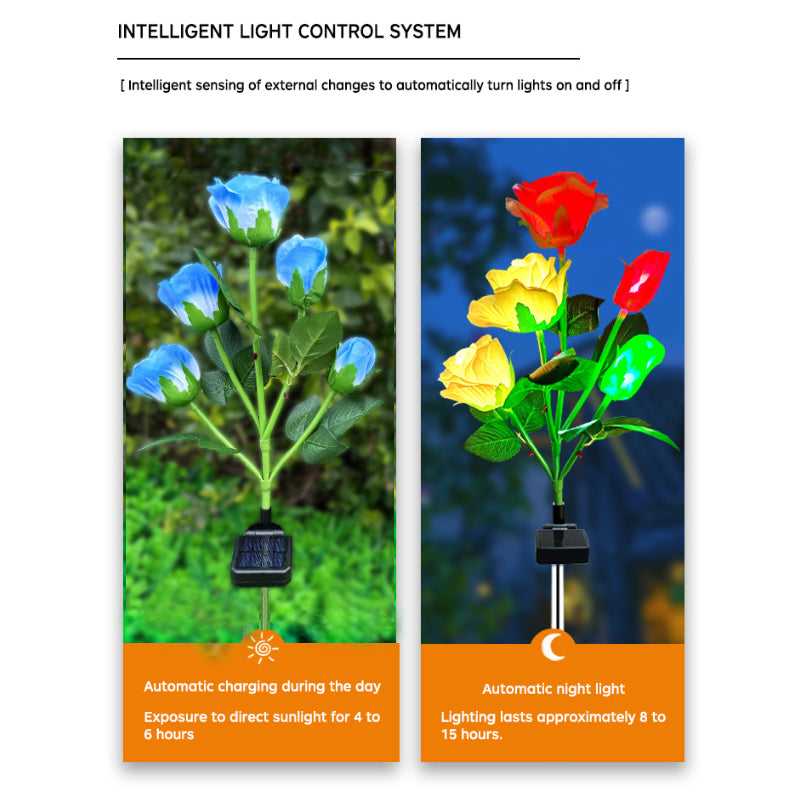 yinhendengshi Solar Ground Roses Lamp（100pcs/box）High-quality performance Outdoor waterproof flowers in a variety of colors