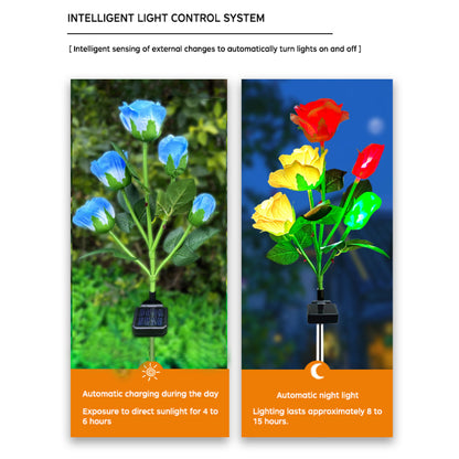 yinhendengshi Solar Ground Roses Lamp（100pcs/box）High-quality performance Outdoor waterproof flowers in a variety of colors