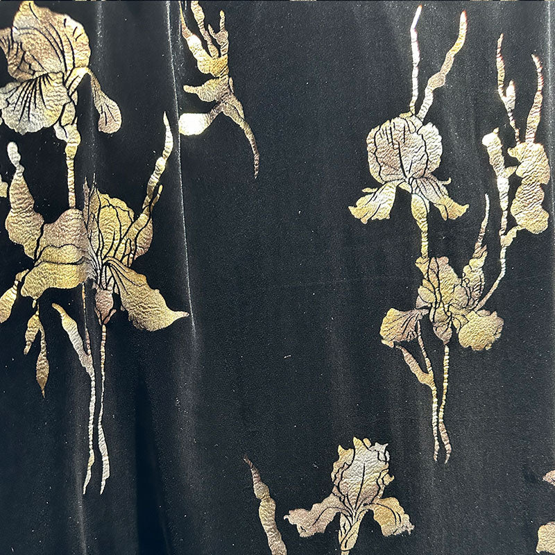 hehefangzhi Synchronous printing and burnout for silk georgette velvet Three-dimensional relief, luxurious texture