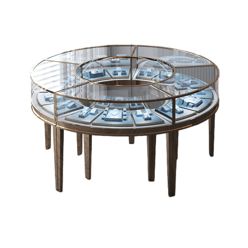 liuhe High-end jewelry store stainless steel curved boutique cabinet(Please consult customer service for pricing) dust cover home ornament Gold Jewelry Cabinet