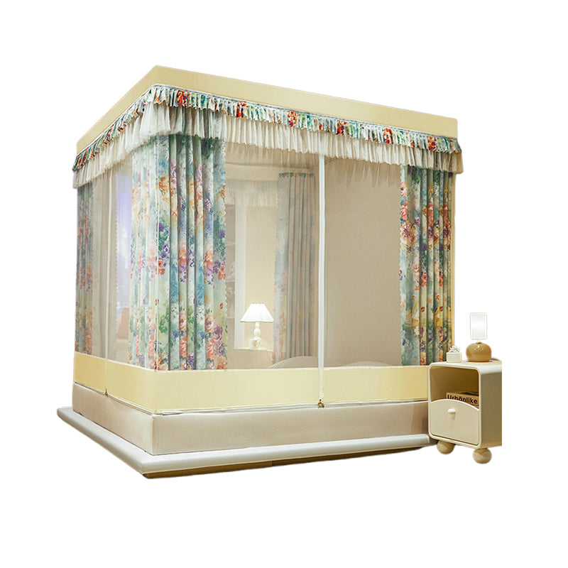 xinzhi Printed seat type anti-fall curtain mosquito net College students dormitory upper bunk u-orbit  All-wrapped bed curtain and mosquito net