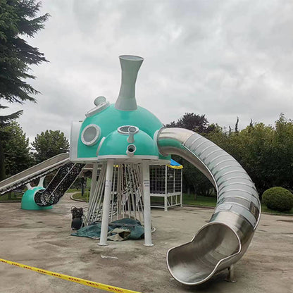 jinmei spaceship  Outdoor Playground Equipment Stainless Steel Slide