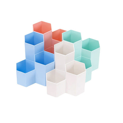 haosheng  Three-compartment pen holder （Please consult customer service for pricing) Multi-functional 3-in-1  Creative Hexagon Desk Organizer