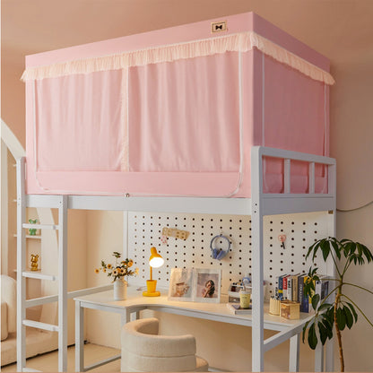 xinzhi Korean-style solid color student bed curtain mosquito net College students dormitory upper bunk u-orbit  All-wrapped bed curtain and mosquito net