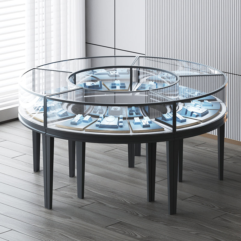liuhe High-end jewelry store stainless steel curved boutique cabinet(Please consult customer service for pricing) dust cover home ornament Gold Jewelry Cabinet