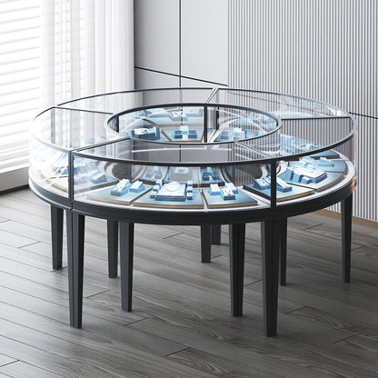 liuhe High-end jewelry store stainless steel curved boutique cabinet(Please consult customer service for pricing) dust cover home ornament Gold Jewelry Cabinet