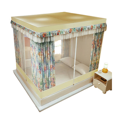 xinzhi Printed seat type anti-fall curtain mosquito net College students dormitory upper bunk u-orbit  All-wrapped bed curtain and mosquito net