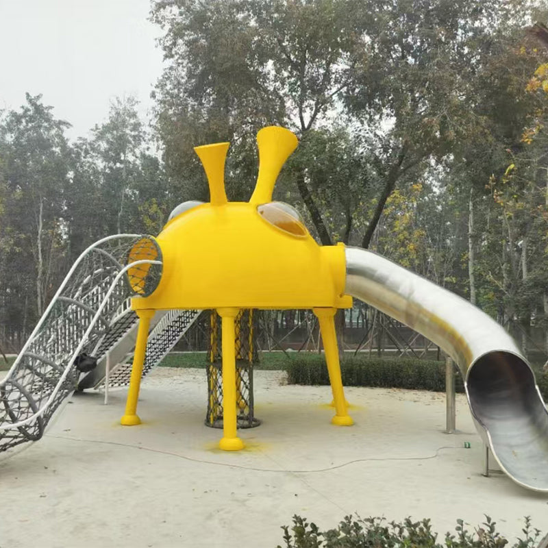 jinmei spaceship  Outdoor Playground Equipment Stainless Steel Slide