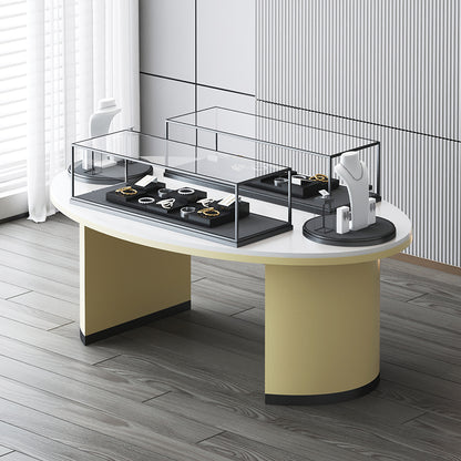 liuhe High-end jewelry store light oval-shaped boutique cabinet(Please consult customer service for pricing) glass counter Stylish simplicity Jewelry Display Cabinet