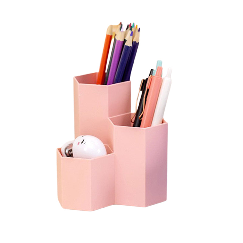 haosheng  Three-compartment pen holder （Please consult customer service for pricing) Multi-functional 3-in-1  Creative Hexagon Desk Organizer