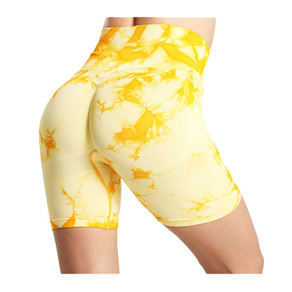 chentao Tie dye yoga shorts(Please consult customer service for pricing)  Butt lift in gym shorts