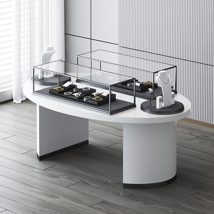 liuhe High-end jewelry store light oval-shaped boutique cabinet(Please consult customer service for pricing) glass counter Stylish simplicity Jewelry Display Cabinet