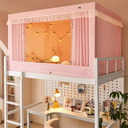 xinzhi Korean-style solid color student bed curtain mosquito net College students dormitory upper bunk u-orbit  All-wrapped bed curtain and mosquito net