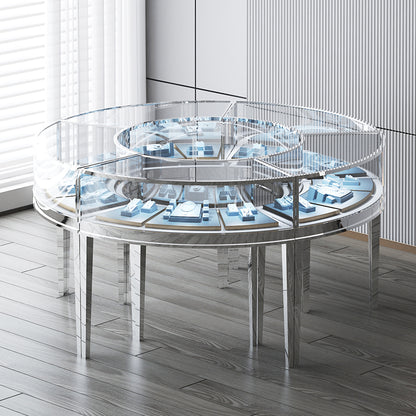 liuhe High-end jewelry store stainless steel curved boutique cabinet(Please consult customer service for pricing) dust cover home ornament Gold Jewelry Cabinet