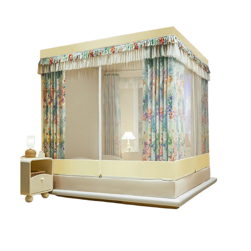 xinzhi Printed seat type anti-fall curtain mosquito net College students dormitory upper bunk u-orbit  All-wrapped bed curtain and mosquito net
