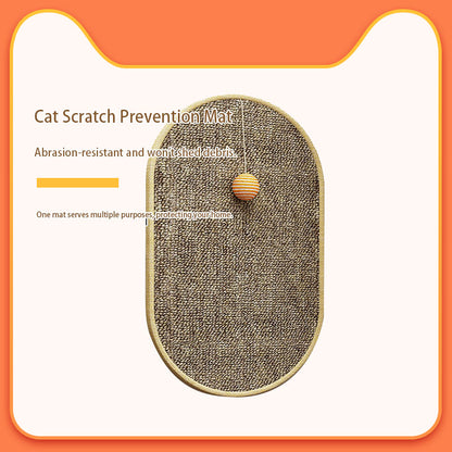 qingxitanye Oval sisal cat scratching mat （price inquiry） Natural and scratch-resistant, two-in-one design