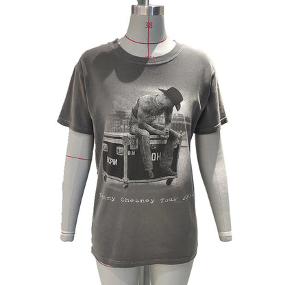 jingdi Men's Cotton Printed T-Shirt（500 pieces Starting lot）slim hauteur Straight-shoulder tops