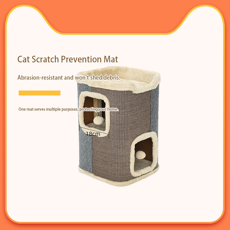 qingxitanye  Square sisal cat tube（price inquiry） Four sides abrasion-resistant, three-dimensional interactive play