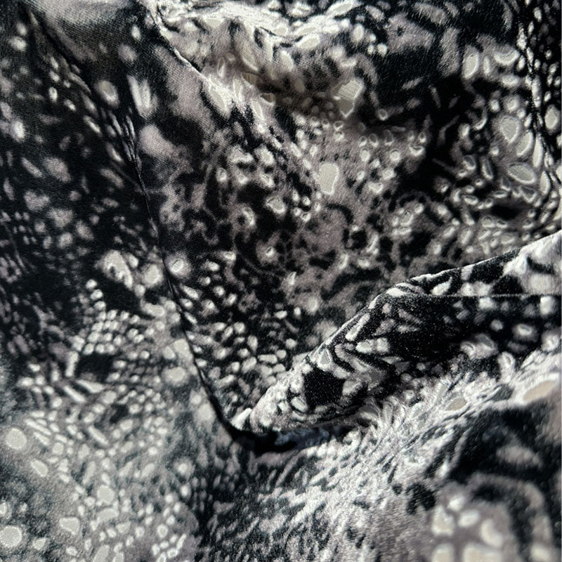 hehefangzhi Synchronous printing and burnout for silk georgette velvet Three-dimensional texture, retro pattern
