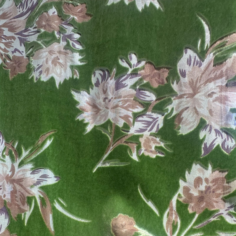 hehefangzhi Synchronous printing and burnout for silk georgette velvet Three-dimensional texture, retro pattern