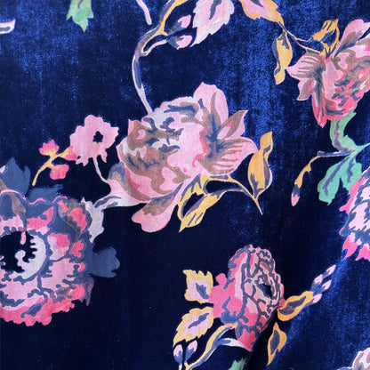 hehefangzhi Synchronous printing and burnout for silk georgette velvet Three-dimensional texture, retro pattern