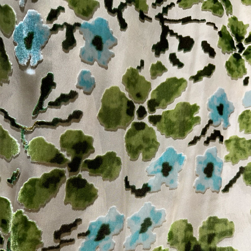 hehefangzhi Synchronous printing and burnout for silk georgette velvet Three-dimensional texture, retro pattern