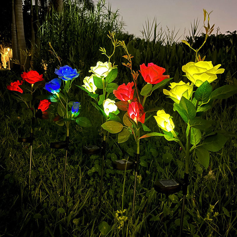 yinhendengshi Solar Ground Roses Lamp（100pcs/box）High-quality performance Outdoor waterproof flowers in a variety of colors