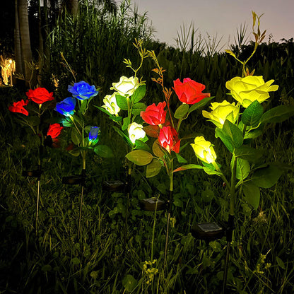 yinhendengshi Solar Ground Roses Lamp（100pcs/box）High-quality performance Outdoor waterproof flowers in a variety of colors