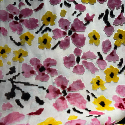 hehefangzhi Synchronous printing and burnout for silk georgette velvet Three-dimensional texture, retro pattern
