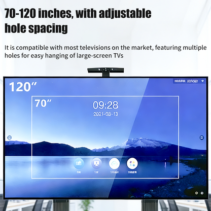MASITE Aluminum Floor-Standing TV Mobile Cart with Manual Height Adjustment All-in-One Teaching System with Wheeled Floor Stand（Ask customer service for specific prices）