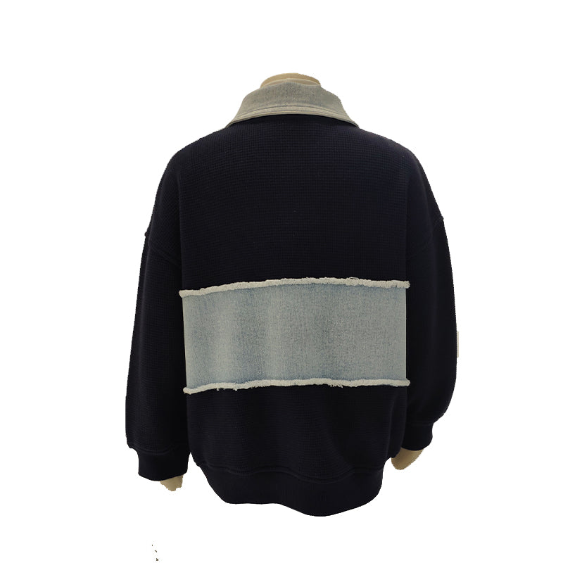 jingdi Boys' waffle shirt collar zipper t-shirt（500 pieces Starting lot）men's sweater polo shirt sobriety