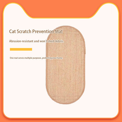 qingxitanye Oval sisal cat scratching mat （price inquiry） Natural and scratch-resistant, two-in-one design