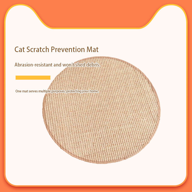 qingxitanye Round sisal cat scratching mat （price inquiry） Abrasion-resistant, scratch-resistant, non-slip, and stable