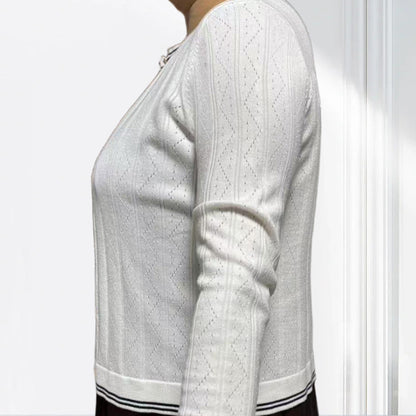 jiaoyifushi  Women's round neck cardigan（Price Enquiry  Starting from 100） Gentle Commuter  Short Slim