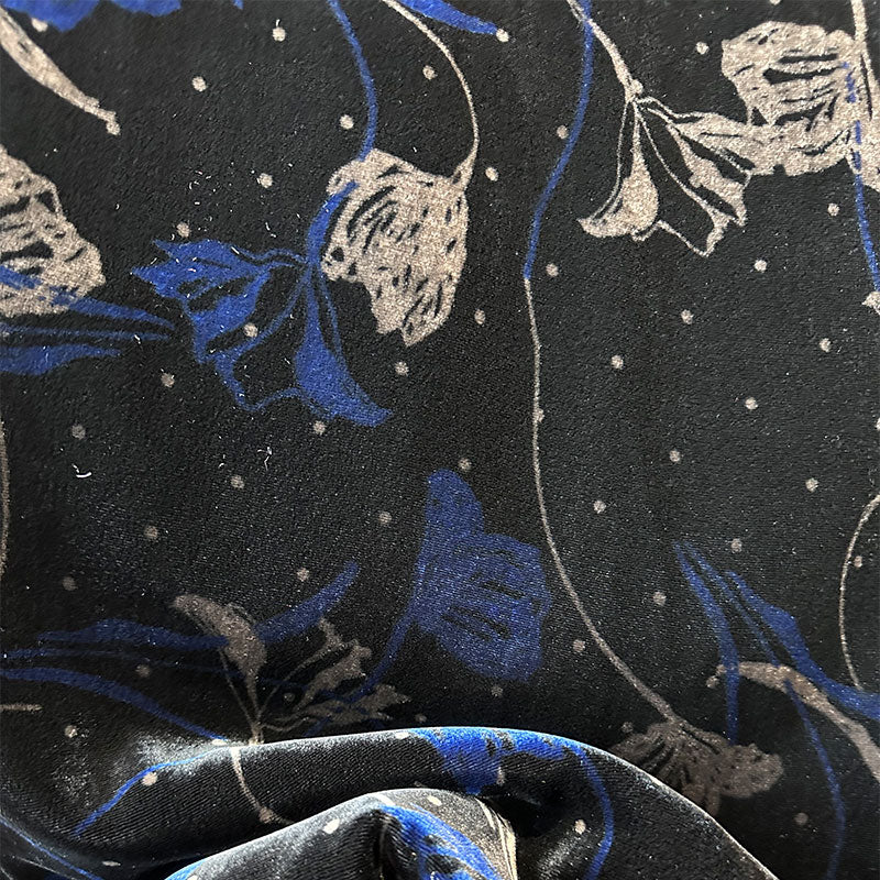 hehefangzhi Synchronous printing and burnout for silk georgette velvet Three-dimensional relief, luxurious texture