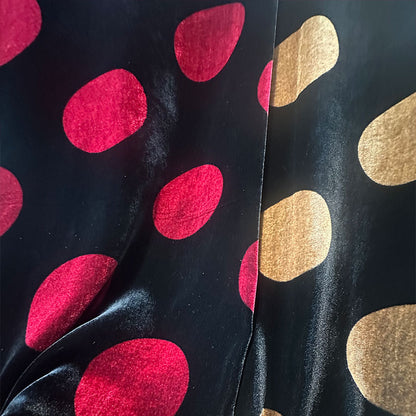 hehefangzhi Synchronous printing and burnout for silk georgette velvet Three-dimensional relief, luxurious texture