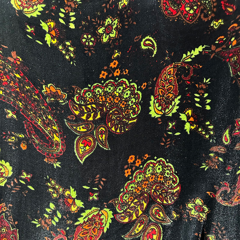 hehefangzhi Synchronous printing and burnout for silk georgette velvet Three-dimensional relief, luxurious texture