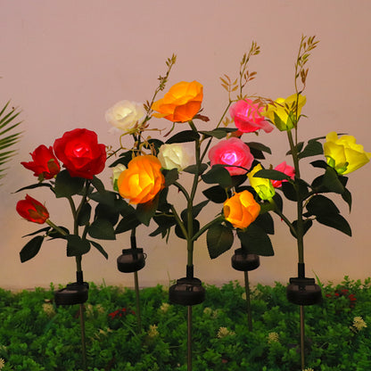 yinhendengshi Solar Ground Roses Lamp（100pcs/box）High-quality performance Outdoor waterproof flowers in a variety of colors