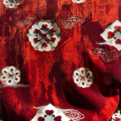 hehefangzhi Synchronous printing and burnout for silk georgette velvet Three-dimensional relief, luxurious texture