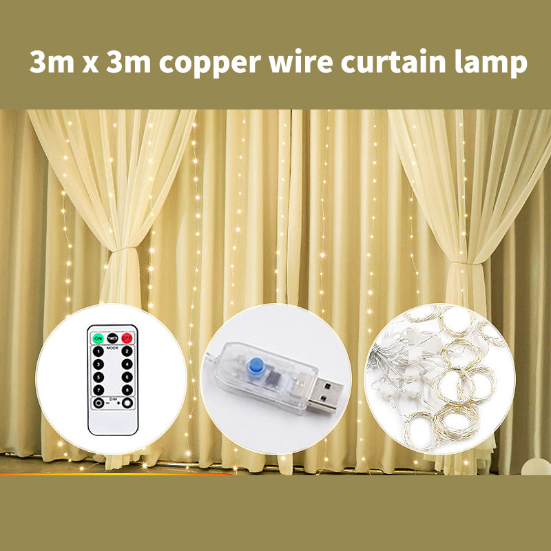 yinhendengshi USB Copper Cable Curtain Light（100pcs/box）Easy to control With remote control