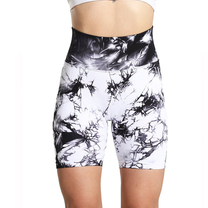 chentao Tie dye yoga shorts(Please consult customer service for pricing)  Butt lift in gym shorts