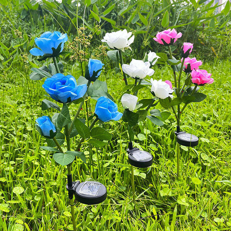 yinhendengshi Solar Ground Roses Lamp（100pcs/box）High-quality performance Outdoor waterproof flowers in a variety of colors