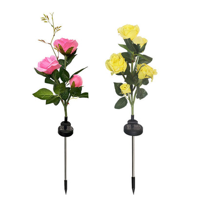 yinhendengshi Solar Ground Roses Lamp（100pcs/box）High-quality performance Outdoor waterproof flowers in a variety of colors