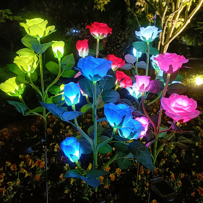yinhendengshi Solar Ground Roses Lamp（100pcs/box）High-quality performance Outdoor waterproof flowers in a variety of colors