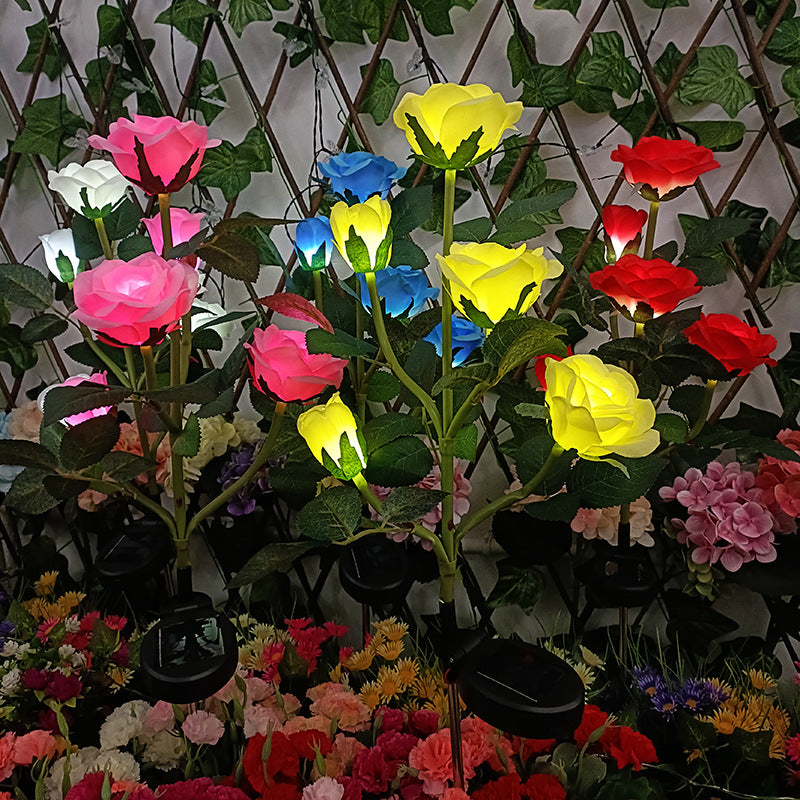 yinhendengshi Solar Ground Roses Lamp（100pcs/box）High-quality performance Outdoor waterproof flowers in a variety of colors